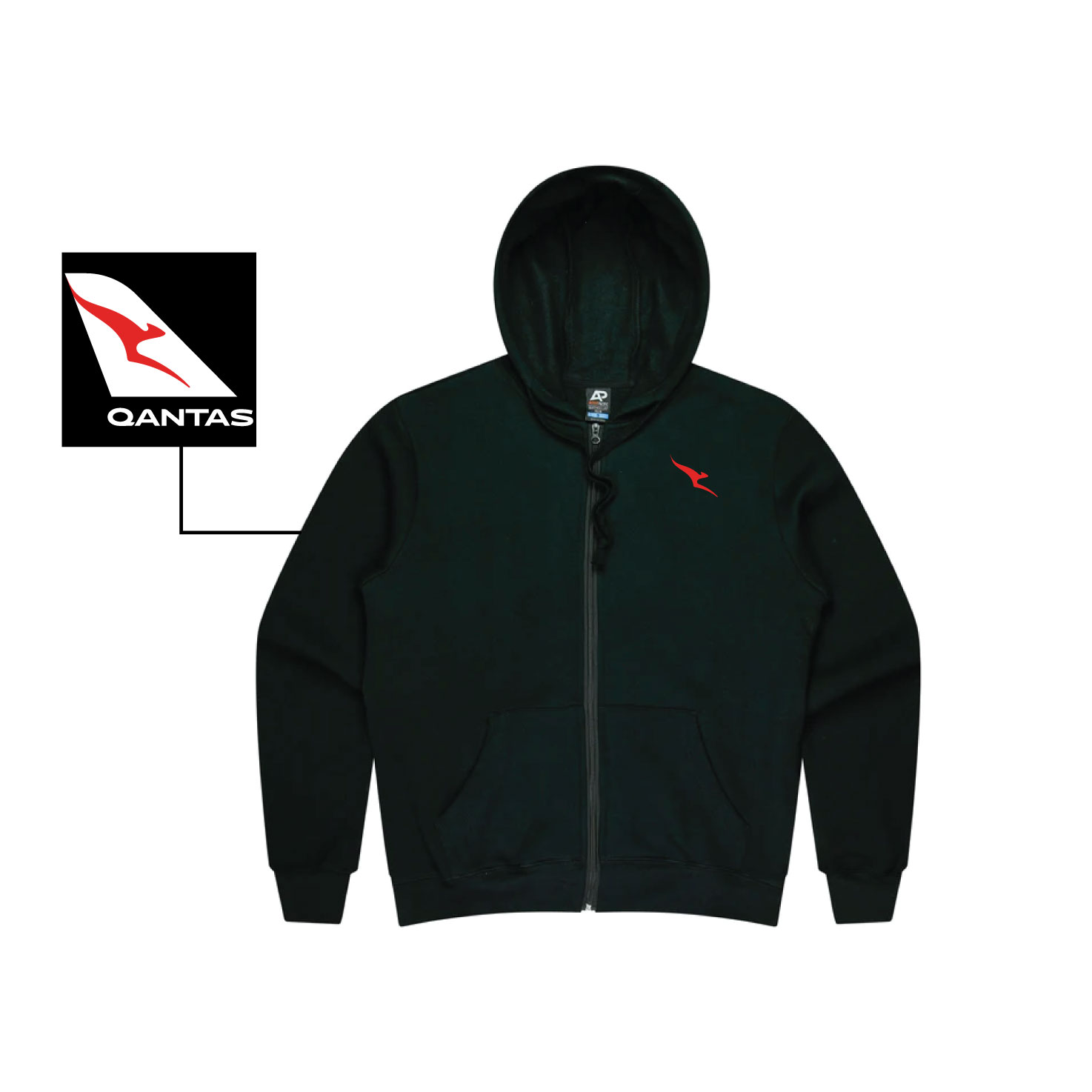 1528 Mens Queenscliff Zip Hoodie - Black