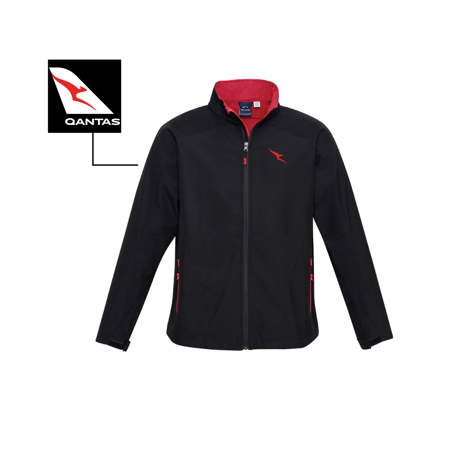 J307L Ladies Geneva Jacket - Black Red