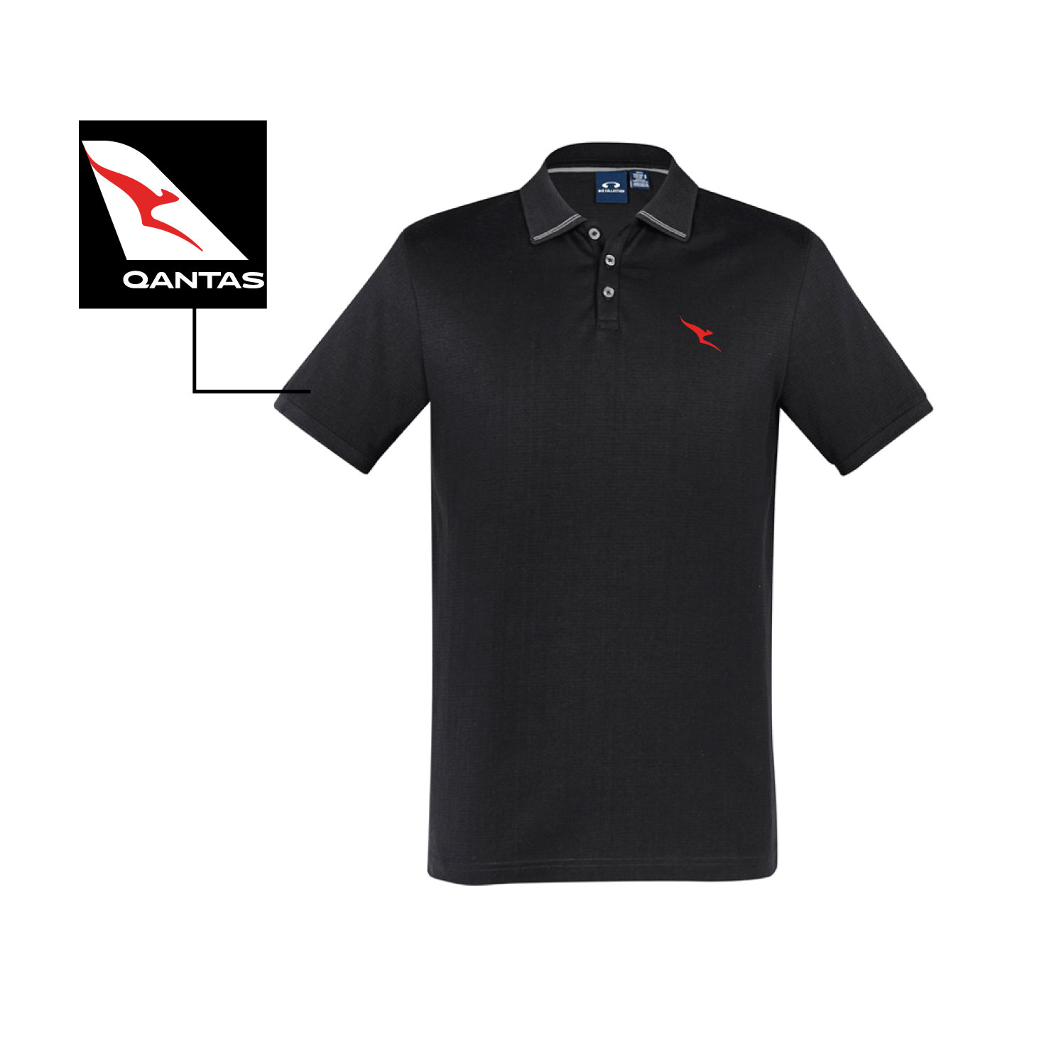P106MS Mens Aston Polo - Black Silver Grey