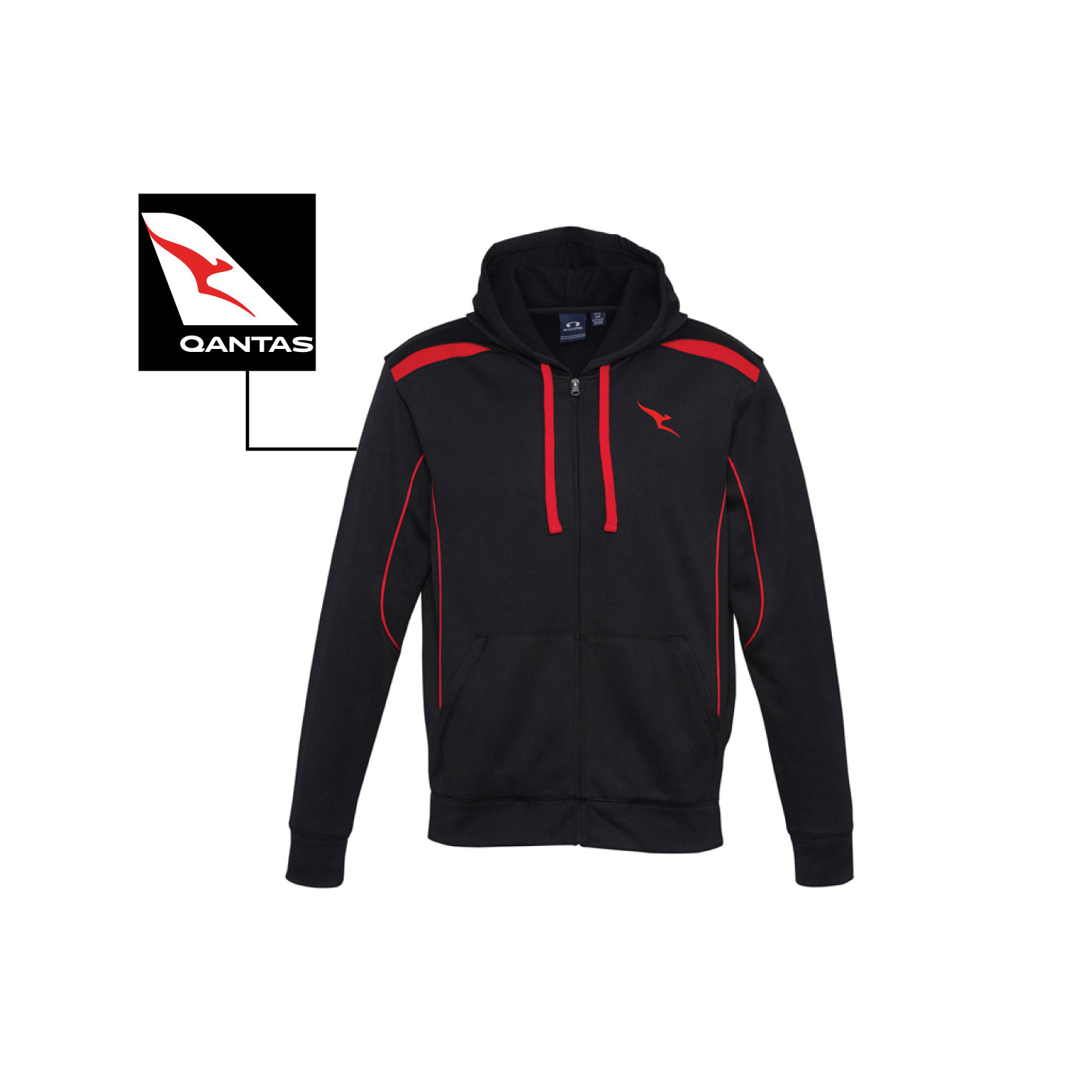 SW310M Mens United Zip Hoodie - Black Red