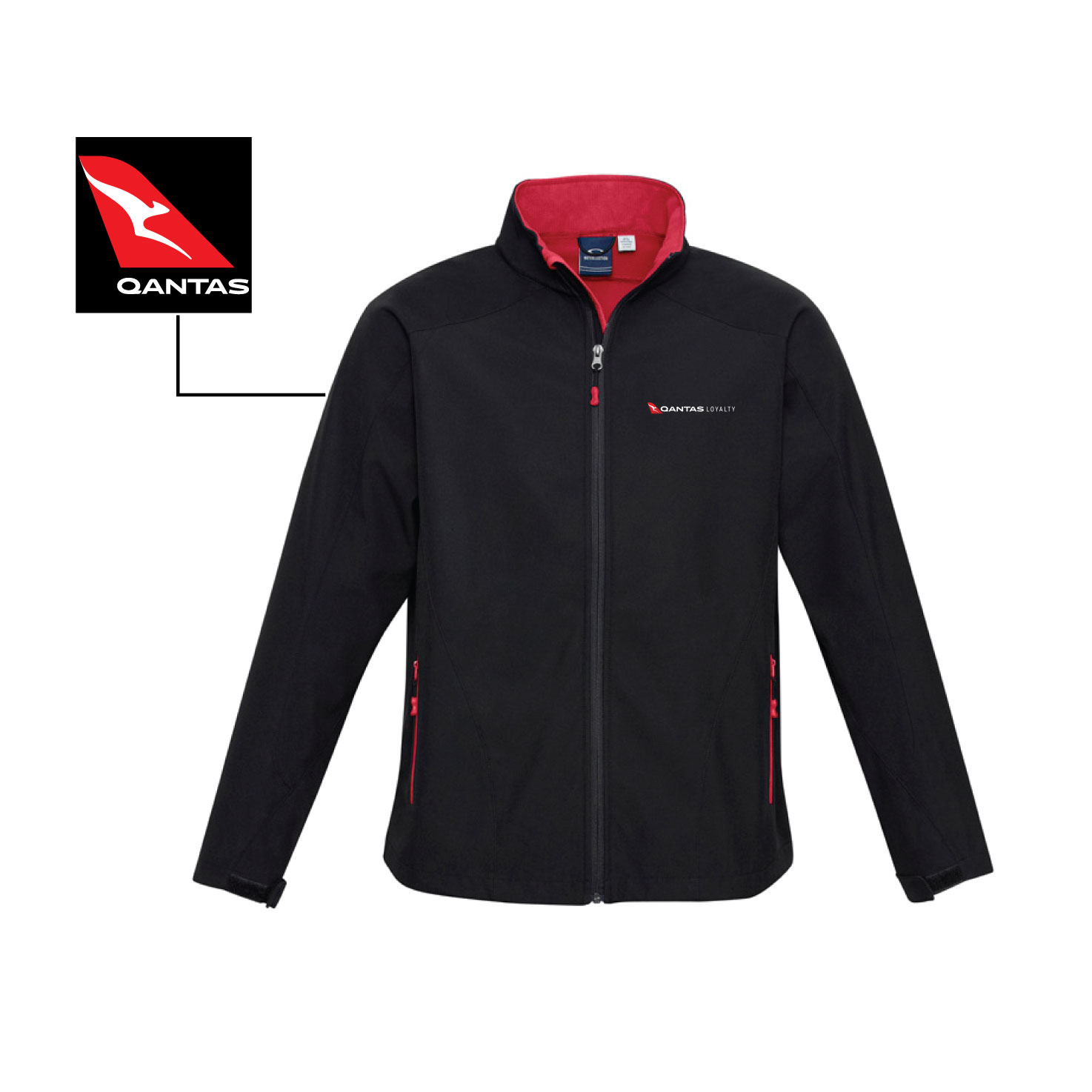J307M Mens Geneva Jacket - Black Red L