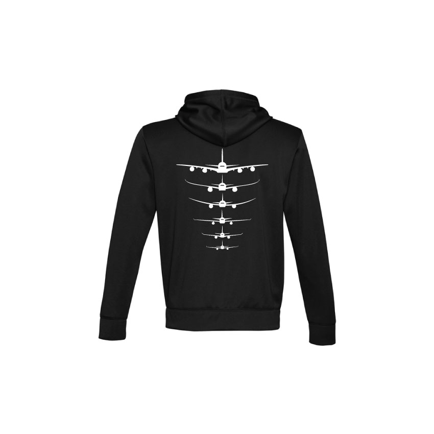 SW310M Mens United Zip Hoodie Black White back