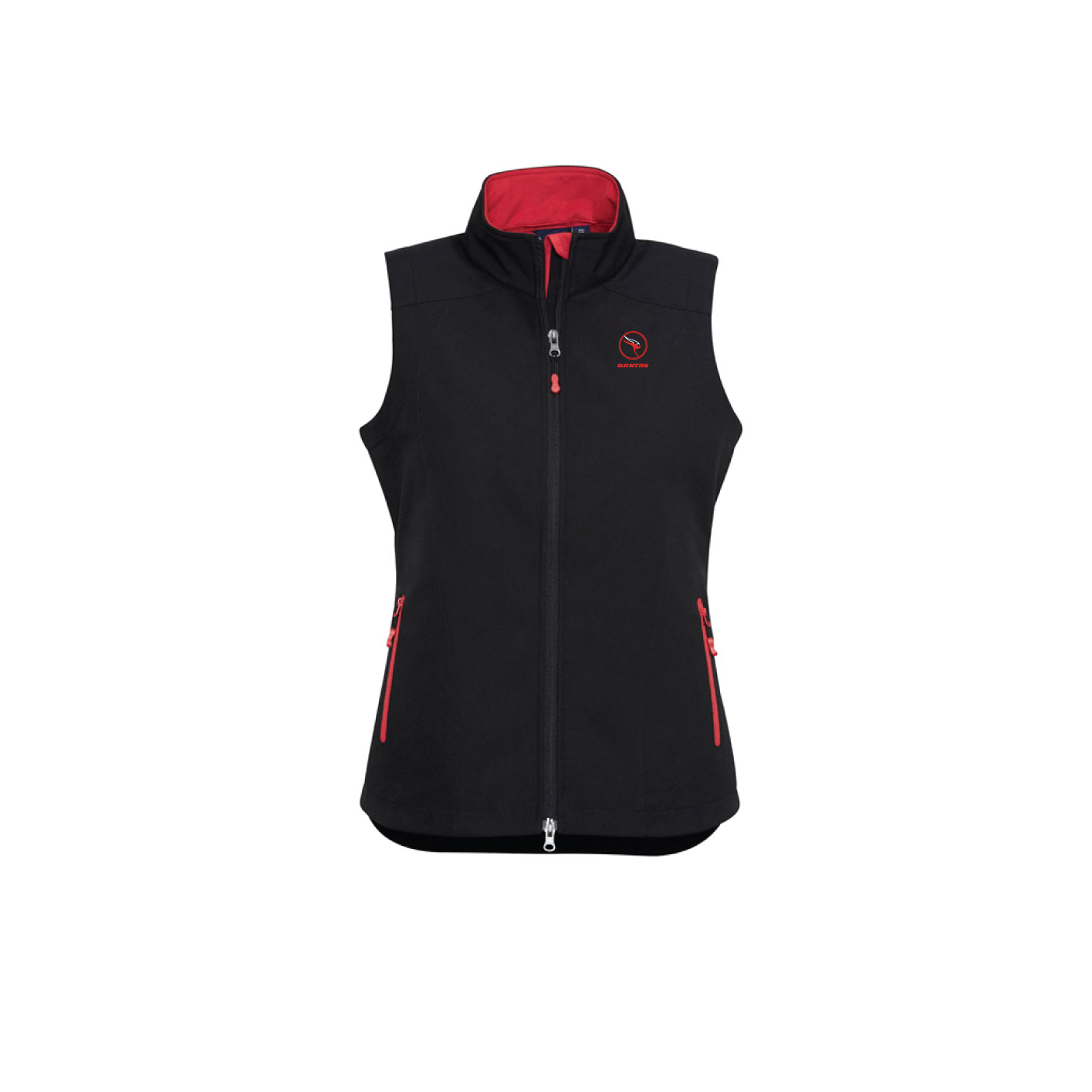 QS J404L Ladies Geneva Vest - Black Red