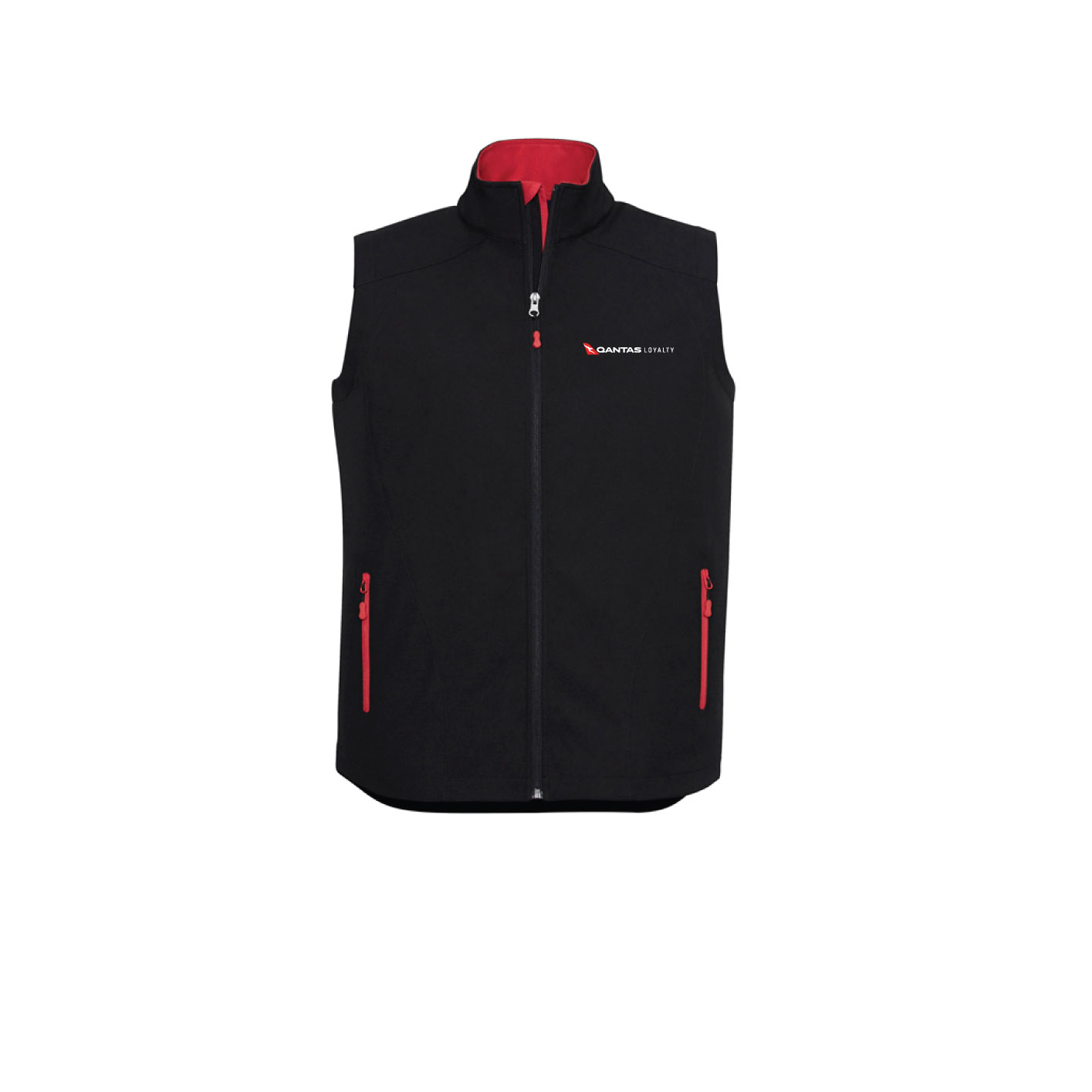 QL J404M Mens Geneva Vest- Black Red