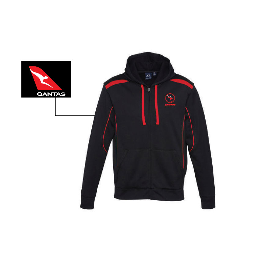 QS SW310M Mens United Zip Hoodie - Black Red