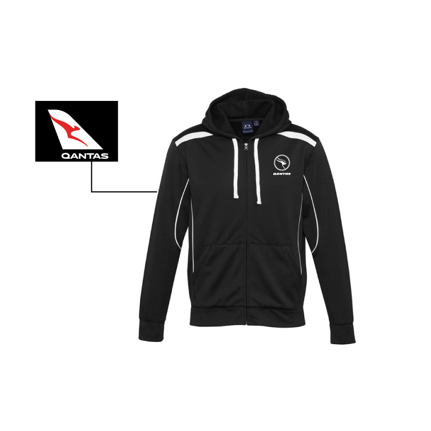 QS SW310M Mens United Zip Hoodie - Black White